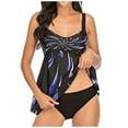 thumbnail image 1 of Aqestyerly Women Plus Size Tankini Printed Swimwear,Two Piece Swimsuit Set For Beach Holiday Or Poolside Relaxing HWRETIE, 1 of 4