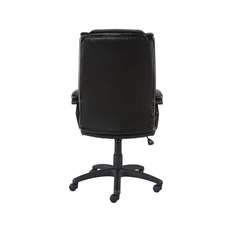 STAPLES Kelburne Luxura Black Office Chair, Faux Leather