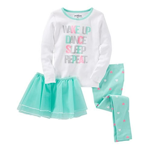 OshKosh B'Gosh Bébé Filles Réveil Danse Sommeil Répéter 3 Pc Pyjamas (9 Mois)