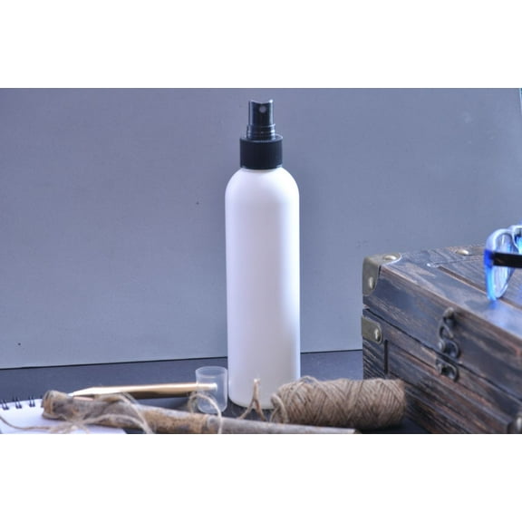 8oz White Bottle with Fine Mist Top (12 Pack)
