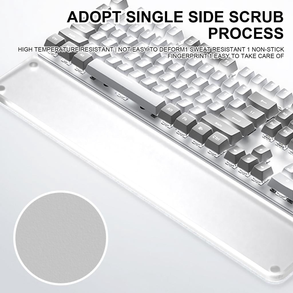 Necvior Acrylic Keyboard Wrist Rest, Transparent Ergonomic Wrist Support Pad for Typists and Gamers, Antislip Base