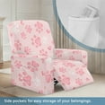 thumbnail image 3 of Xixirimido Cute Paws Pink Pattern Recliner Cover with Pockets Reclining Slipcover 4-Pieces Lazy Boy Recliner Armchair Cover for Recliner Furniture Protector for Kid Pet, 3 of 8