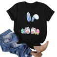 thumbnail image 5 of TSADFHJI Hauts de Noël pour Femmes Manches 3/4 Haut Décontracté à Manches Courtes Imprimé de Pâques Col Rond T-Shirt Manches Courtes m Noir, 5 of 5