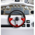 thumbnail image 4 of Kenally Volante de lancha rápida, 3 radios, eje de 3/4 pulgadas, aleación de aluminio, cuero PU, timón de 350mm, pieza de repuesto para Bombillas para automóviles, 4 of 6