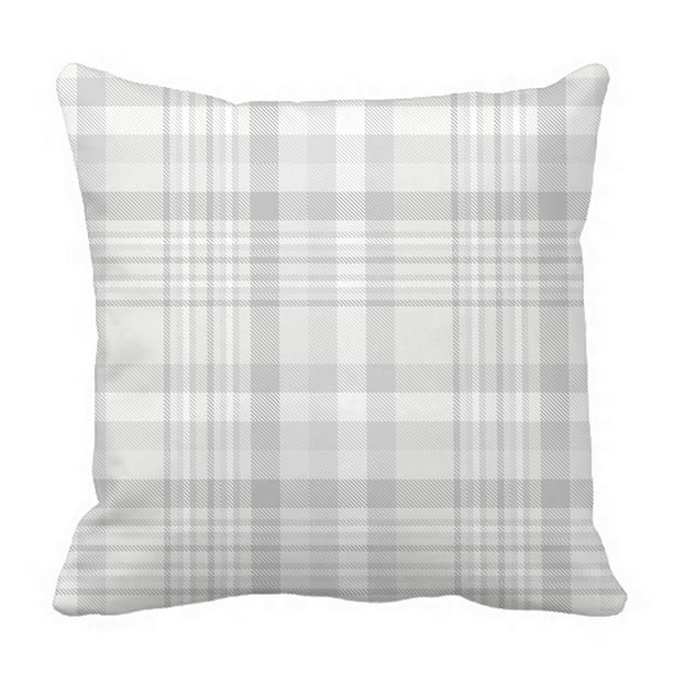 ABPHQTO Plaid Check Pattern In Shades Of Pale Grey Pillow Case Pillow