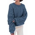 thumbnail image 1 of PRETTYGARDEN Womens Sweaters Spring 2025 Cable Knit Long Sleeve Crewneck Oversized Sweater Chunky Pullover Loose Outfits, 1 of 7