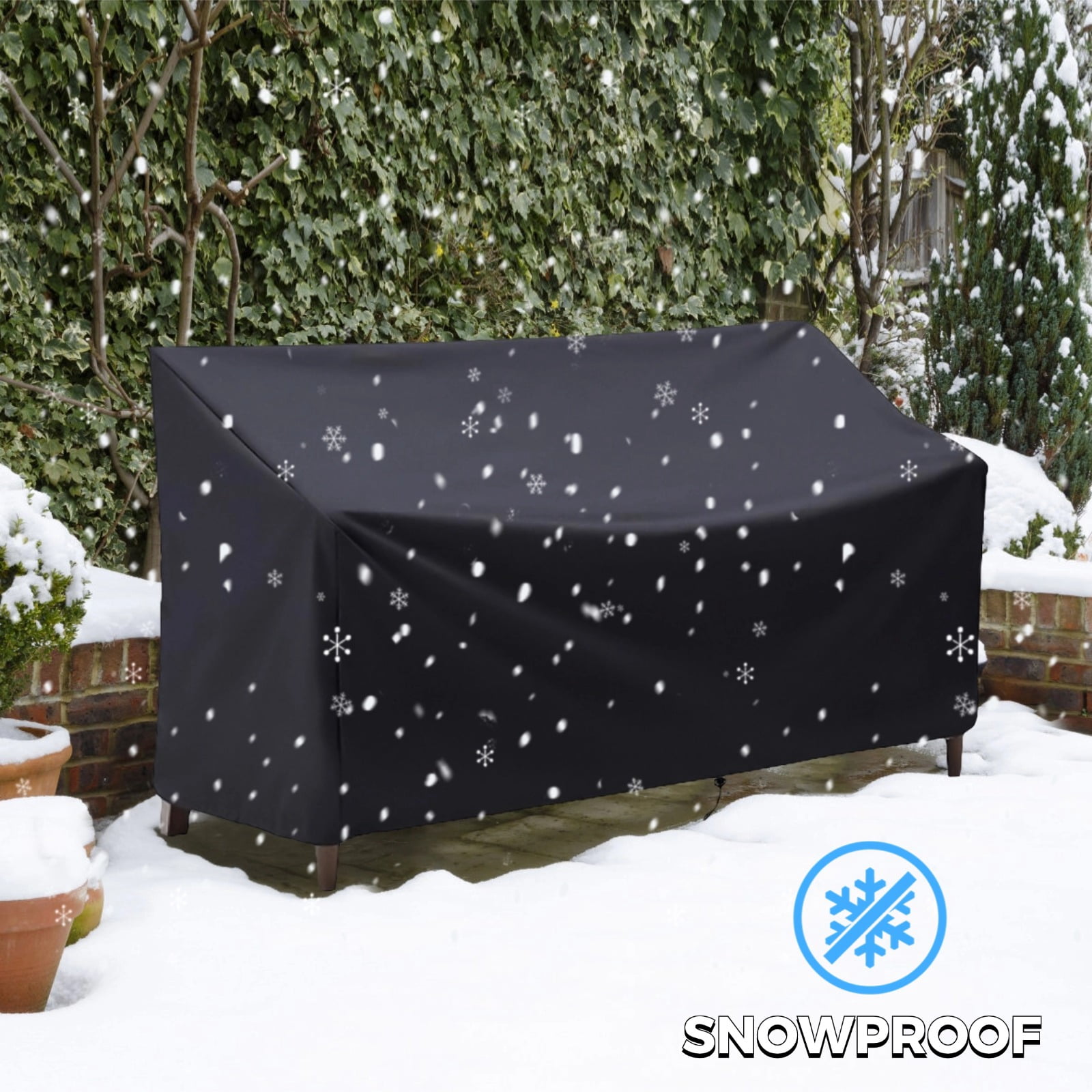 Outdoor Bench Cover, 210D Heavy Duty Patio Bench Furniture Covers with Air Vents, All Weather Resistant Waterproof Bench Cover for Patio Furniture, 60" x 27"  x 34"