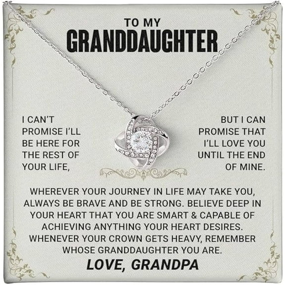 Grandfather to Granddaughter Necklace - I Love You Forever Jewelry For Granddaughter - Perfect Christmas, Graduation, Birthday Gifts For Her