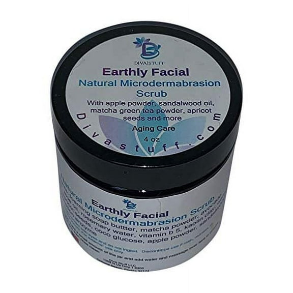 Earthly Facial, Gentle All Natural Microdermabrasion Facial Scrub, For Smooth , Soft and Supple Skin, By Diva Stuff