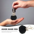 thumbnail image 3 of EeaseMX Llavero de bola esponjosa con perlas incrustaciones de cadena de llavero para el bolso de las mujeres / teléfono móvil / colgante del coche (negro), 3 of 8