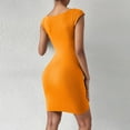 thumbnail image 3 of WILLBEST Vestidos Floreados Para Mujer Vestido Midi De Satén De Verano Para Mujer, Manga Corta, Cintura Con Cómodo Y Transpirable., Elegante, Corte A, Fluido, 3 of 3