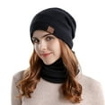 thumbnail image 2 of Classic Winter Set Plain Knit Hat Scarf Gloves Timeless Style for Womens Scarf a Hat Gloves, 2 of 5