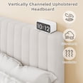 thumbnail image 4 of Frostbloom King Size Platform Bed Frame with Velvet Upholstered Headboard, Off-white, 4 of 9