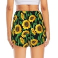 thumbnail image 4 of Xecao's Sunflower 1 for a double-layer running short for women, perfect for gym, tennis, and more, featuring a convenient pocket., 4 of 9