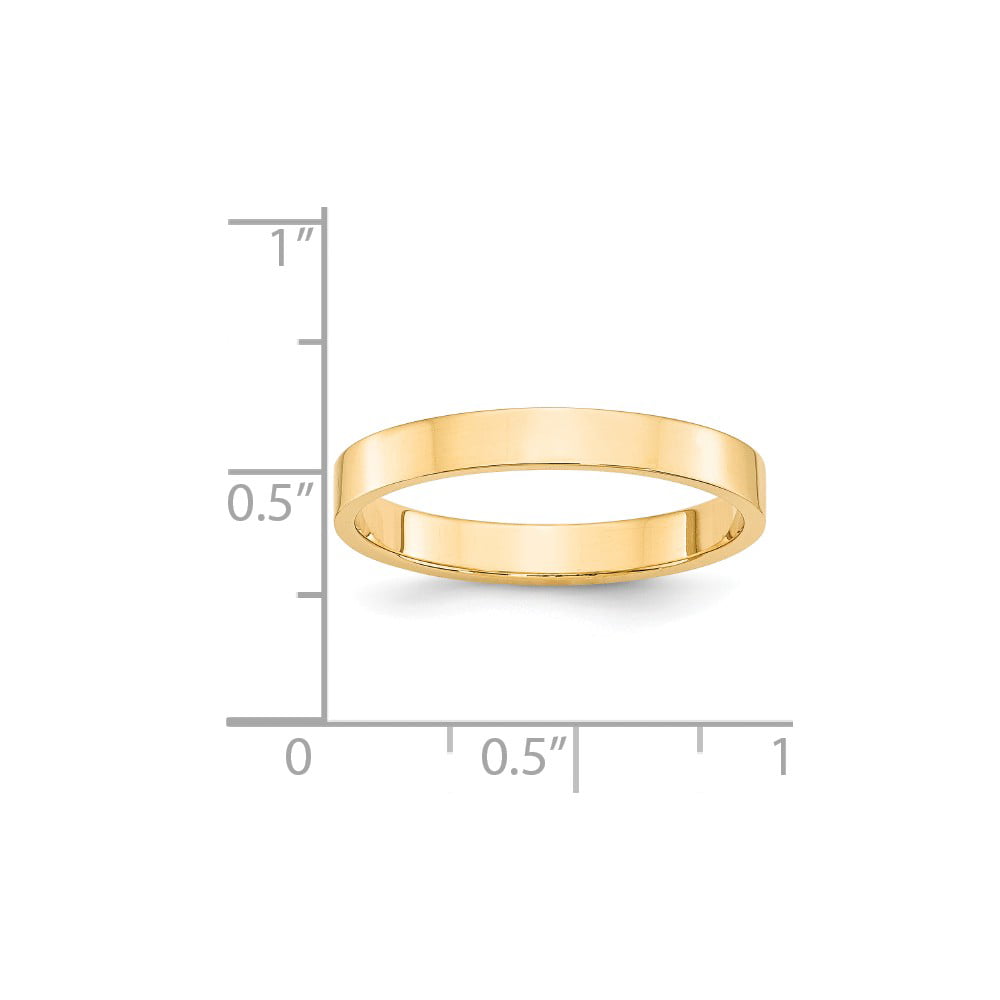 Flat Gold Spacer Band 14K Yellow Gold / 6 / 3mm