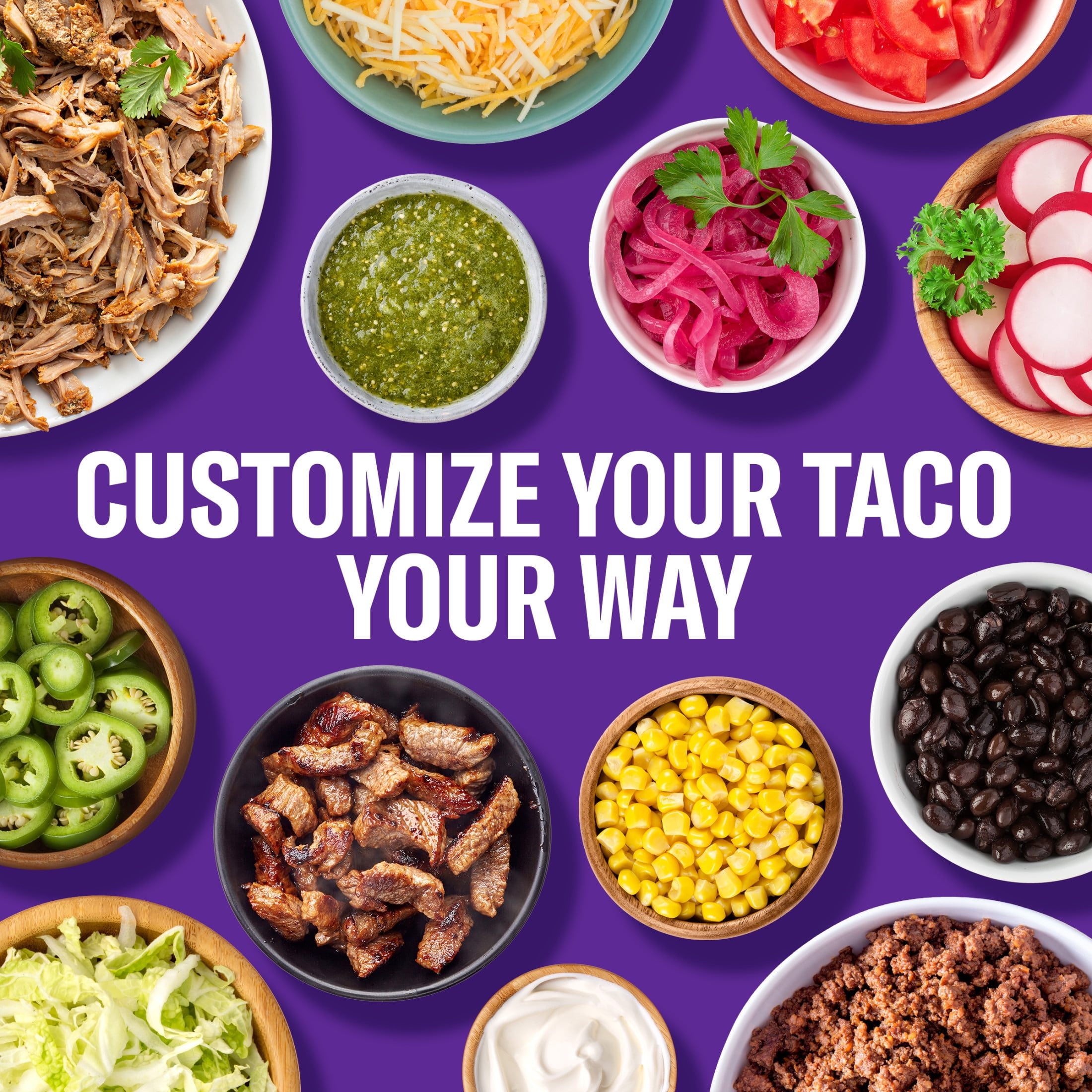 (12 pack) Taco Bell Soft Taco Cravings Kit with 10 Soft Tortillas, Taco Bell Mild Sauce & Seasoning, 14.8 oz Box