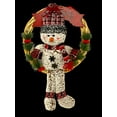 thumbnail image 5 of Christmas Wreath Welcome Snowman Sign Plush Winter Holiday Decor Front Door Wall Hanging Indoor Outdoor 18" x 12" (With Short Hat), 5 of 8