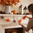 thumbnail image 5 of Cififendec Thanksgiving Harvest Pumpkin Maple Leaf Garland, 78.74", Bead Felt Pumpkin Maple Leaf Hanging Banner for Mantel Shelf Decor, 5 of 7