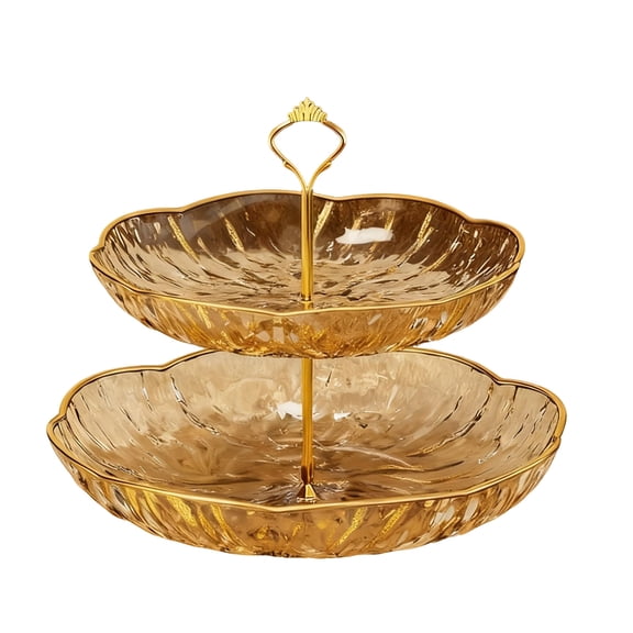 hulanddfd Fruit Plates Tray Cupcake Stand Decorative Dessert Plates Serving Trays Cake Stand for Decor Entertaining Birthday Home Wedding, Gold