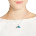 thumbnail image 6 of Ethereal Whale Tail Blue Turquoise Inlay Sterling Silver Necklace, 6 of 6