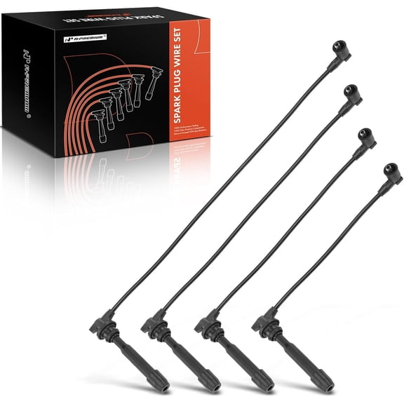 A-Premium Ignition Spark Plug Wires Set of 4 Compatible with Hyundai Elantra 1996-2012, Tucson & Kia Soul Sportage Spectra Spectra5, 1.8L 2.0L Naturally Aspirated