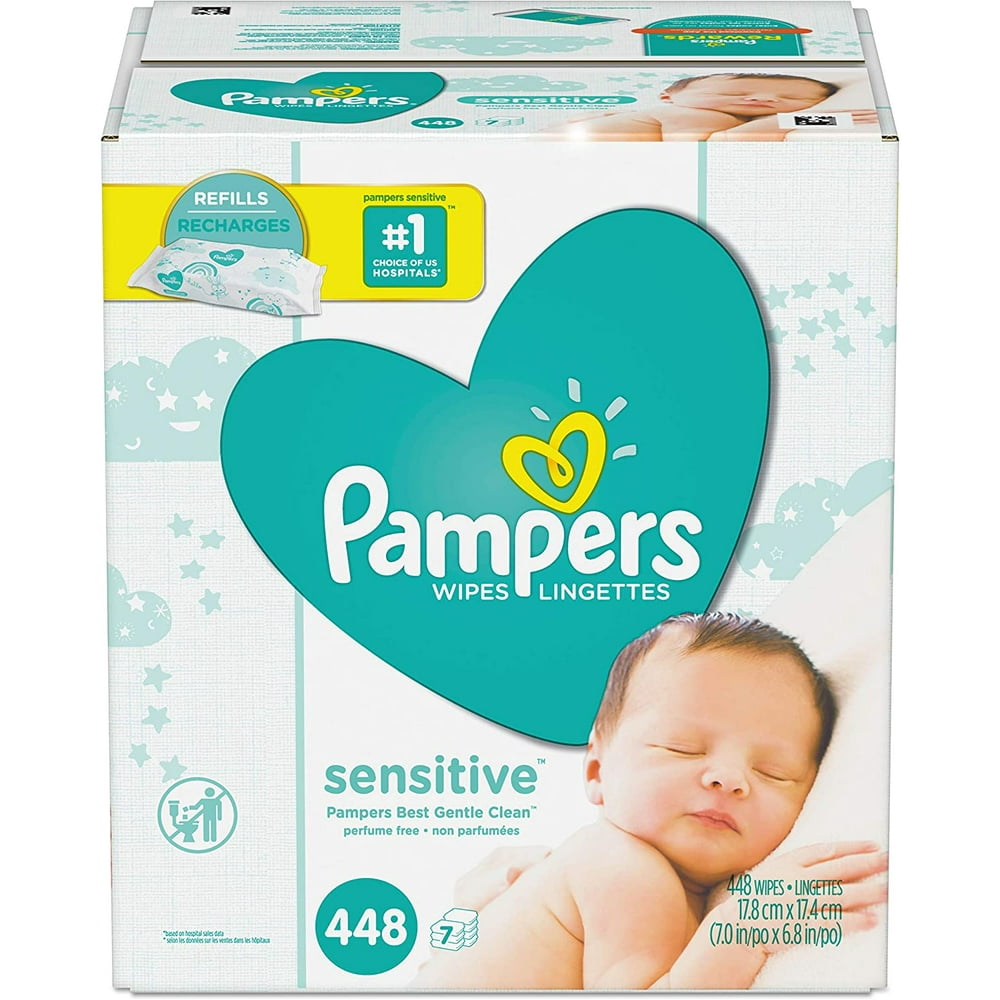 Pampers Baby Wipes Sensitive Perfume Free 7X Refill Packs