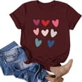 thumbnail image 1 of TIMIFIS T-Shirts de la Saint-Valentin pour Femmes Été Décontracté Manches Courtes Col Rond Imprimé Cœur d'Amour, 1 of 4