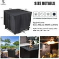 thumbnail image 3 of Saking Fire Pit Cover, 28 inch Firepit Covers Square Waterproof Outdoor Propane Gas Fire Table Cover, 3 of 6