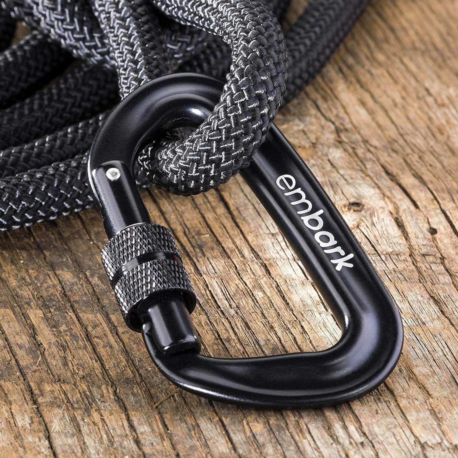 Adventure Pro Leash Climbing Rope and Carabiner Dog Leash | 6ft / Black