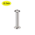 thumbnail image 1 of Uxcell Poste de tornillo de cabeza redonda M3x20mm de acero al carbono niquelado 20 juegos, 1 of 5
