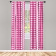 thumbnail image 3 of Ambesonne Pink and White Curtains, Traditional Argyle, Pair of 28"x63", Pink Pale Pink and White, 3 of 5