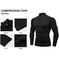 thumbnail image 6 of LANBAOSI Men Mock Turtleneck Compression Shirt Long Sleeve Football Undershirt Male Sports Running Base Layer Workout Tops Size Medium, 6 of 7