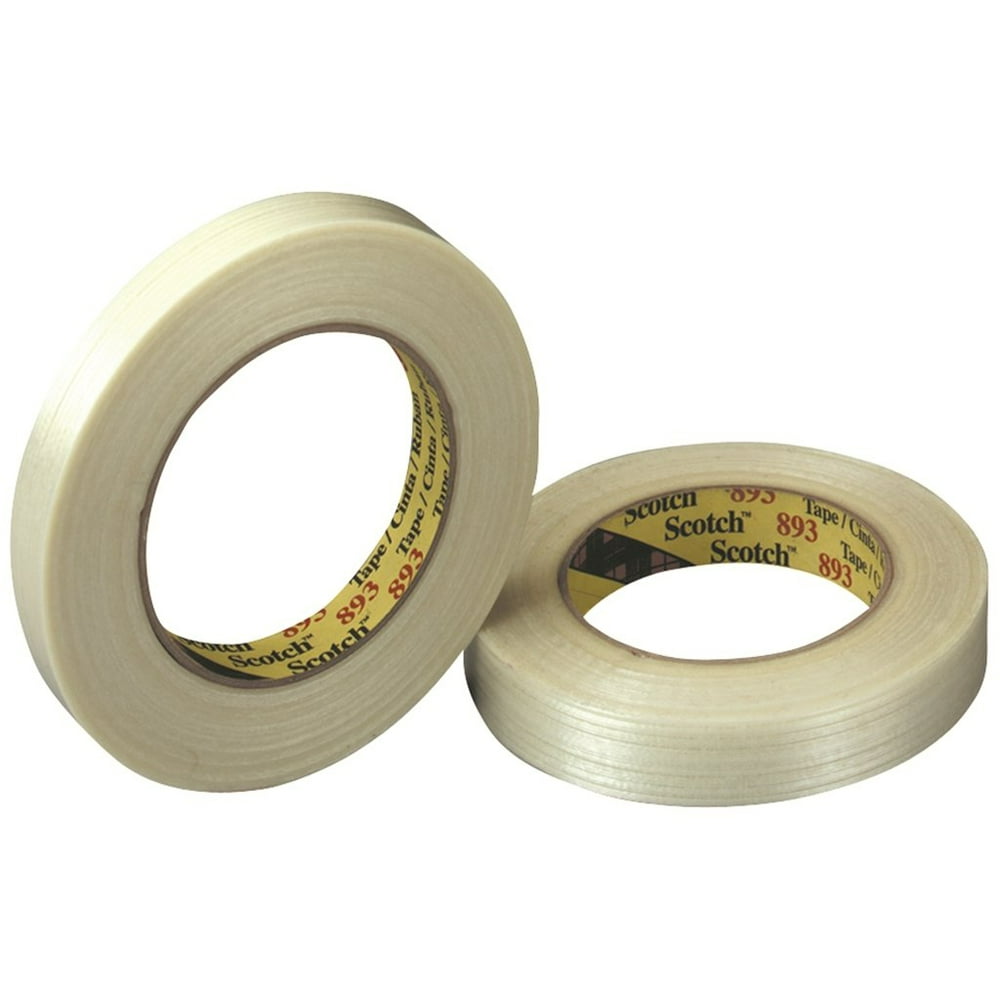 3M Scotch 893 Polypropylene Filament Tape, 300 lbs/in Tensile Strength, 55m Length x 12mm Width