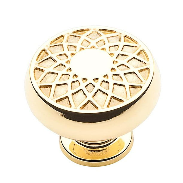 Baldwin 4636030 1.27 in. Couture Mushroom Knob, Polished Brass