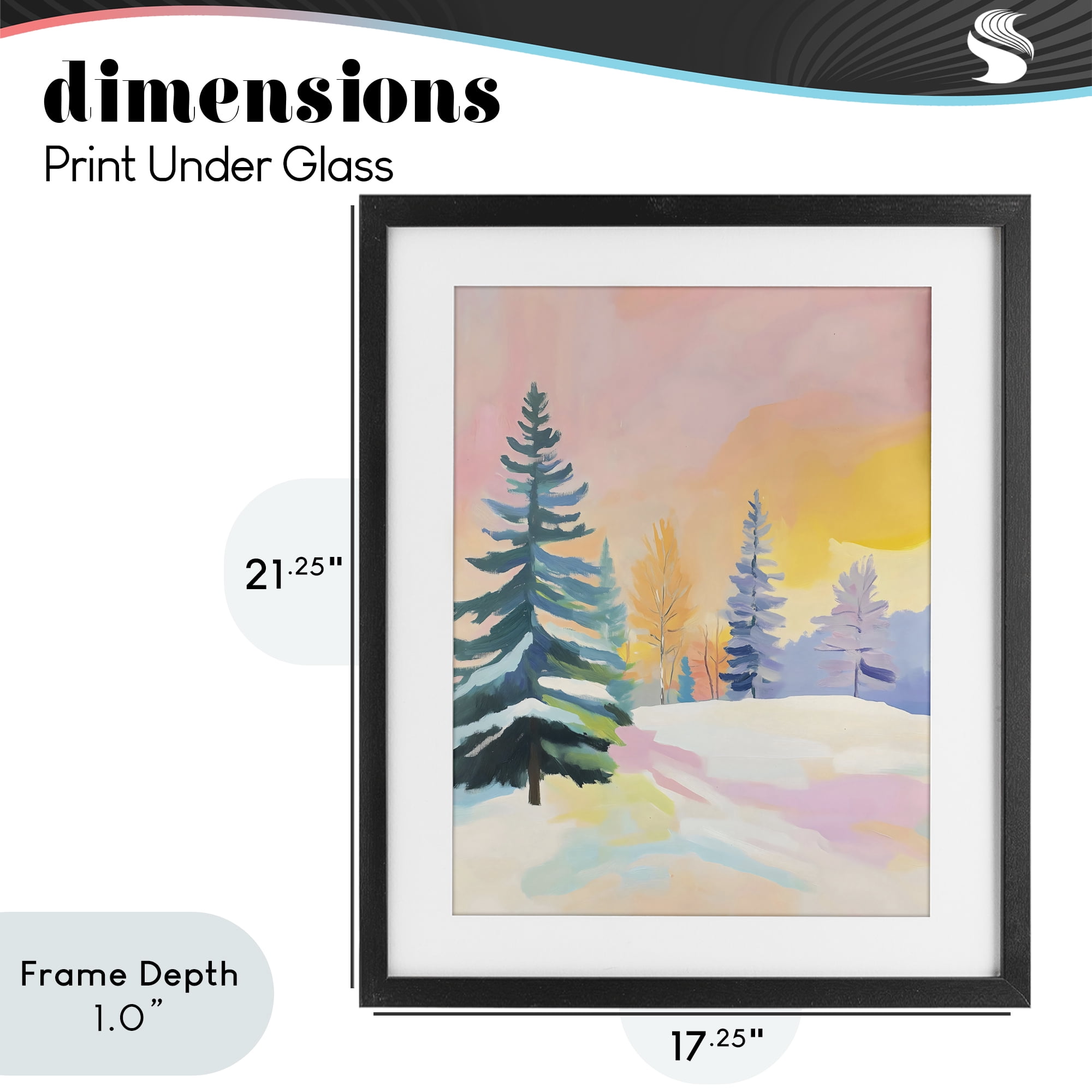 Stupell Industries Winter Forest Snowscape in Pastels Black Framed Print Under Glass, design by The Prints Vibe