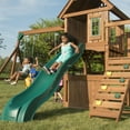 thumbnail image 4 of Swing-N-Slide Tioga Fort Wooden Backyard Swing Set with Wood Roof, Slide, Climbing Wall, and Swings, 4 of 5