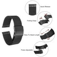 thumbnail image 6 of Uxcell Stainless Steel Mesh Watch Band 22mm Quick Release Metal Replacement Strap Adjustable for Men Women, Black, 6 of 7