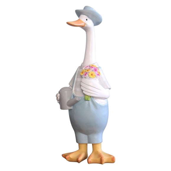 A Garden Statue Duck Decoration Outdoor Indoor Patio Porch Animal Figurine Resin Material Mr Duck Design Weatherproof Ornament For Yard Lawn Landscape Centerpiece Cute Bird Accent Piece