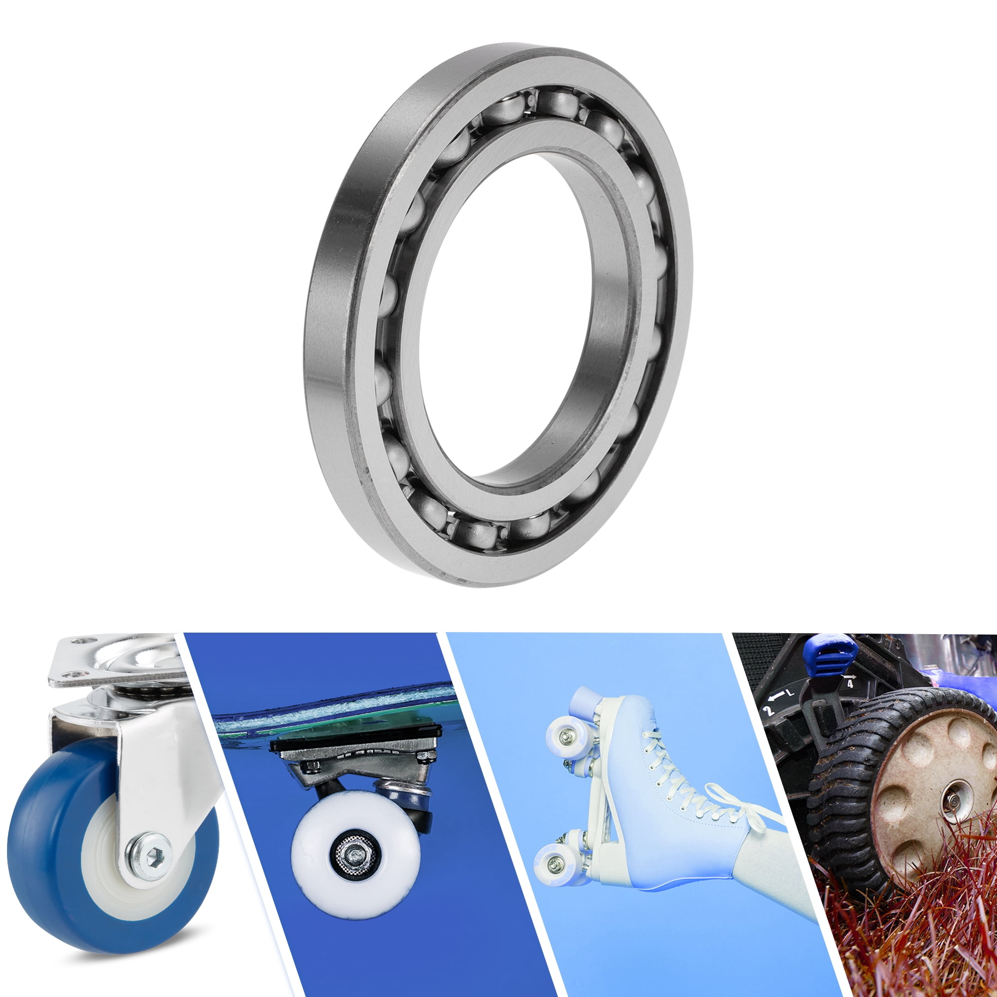 Unique Bargains 16011 Deep Groove Ball Bearings 55x90x11mm P4 Open Type Lubricated Bearings 1 Pcs Car Scooter Skateboard Wheel Universal Silver Tone