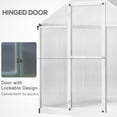 thumbnail image 5 of Outsunny 8' L x 6' W Walk-In Polycarbonate Greenhouse with Roof Vent for Ventilation & Rain Gutter, Hobby Greenhouse for Winter, 5 of 10