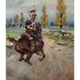 thumbnail image 3 of Wojciech Kossak 20x23 Black Modern Framed Museum Art Print Titled - Light Cavalryman on Reconnaissance (1925), 3 of 5