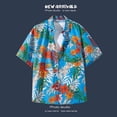 thumbnail image 3 of Juesizh Hawaiian Shirt for Men Short Sleeve Button up Shirts Fashion Casual Summer Printed Beach Shirts, XS-XL, 3 of 5