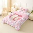 thumbnail image 2 of Erosebridal Pink Bow Baseball Twin Comforter Sets 3-Piece for Kids Girls,Geometric Plaid Bedding Set for Teens Female Women,Pink Reversible,Lightweight Room Decor, 2 of 6