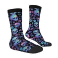 thumbnail image 4 of Yiaed Skull Flower Blue Print Great elasticity Crew Socks Sports socks for Men and Women, 4 of 5