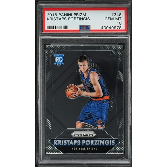 Graded 2015 Panini Prizm Kristaps Porzingis #348 Rookie RC Basketball Card PSA 10 Gem Mint
