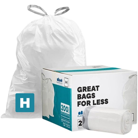 Bolsas de basura Plasticplace Custom Fit de 8 a 9 galones, 200 unidades