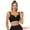 Black, variant on Women's Medium Impact Workout Deep V Neck Wireless Sports Bras XL White