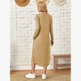 thumbnail image 3 of Women's Lounge Dress Long Sleeve Midi Long Dress Loose Casual Side Slit Dresses Pocket, 3 of 7
