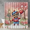 thumbnail image 2 of Happy Valentine’s Day Adorable Yorkshire Terrier Puppy Holding Heart Balloon Shower Curtain Yorkie Dog Lover Gifts Waterproof Bathroom Bathtub Curtain - 00030, 2 of 5