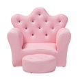 thumbnail image 2 of Baxton Studio Ava Rose Faux Cuir 2-PC Kids Fauteuil et Repose-Pieds, 2 of 9